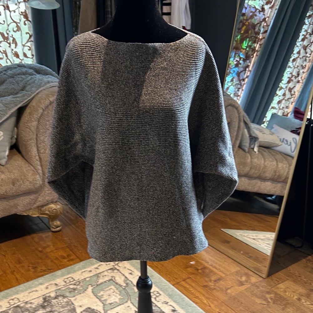 Chic Charcoal Women's Poncho Sweater